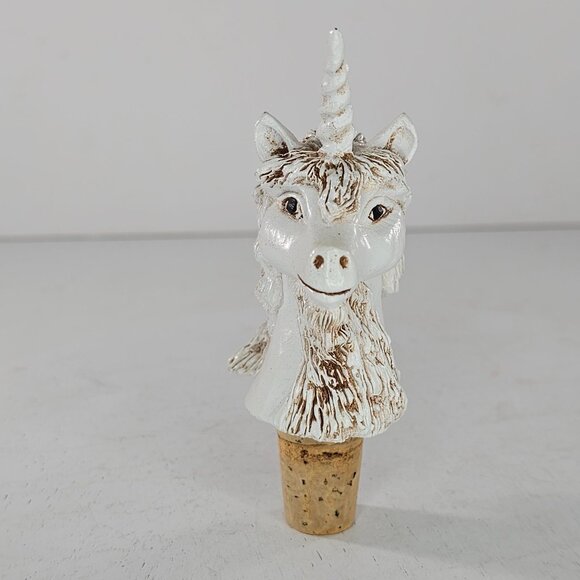 Vintage Steve Tunturi Hand Carved Wood Unicorn Bottle Stopper Cork 1987 - Picture 2 of 6
